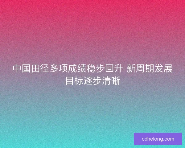 中国田径多项成绩稳步回升 新周期发展目标逐步清晰